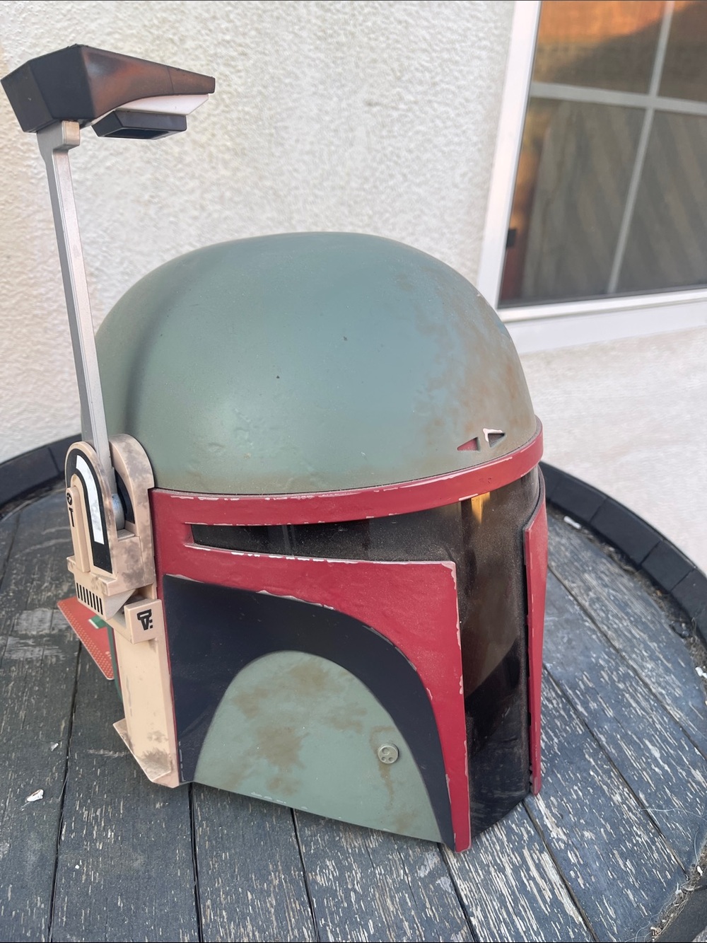 Star Wars Boba Fett Green and Red Mandalorian Helmet NO  original box